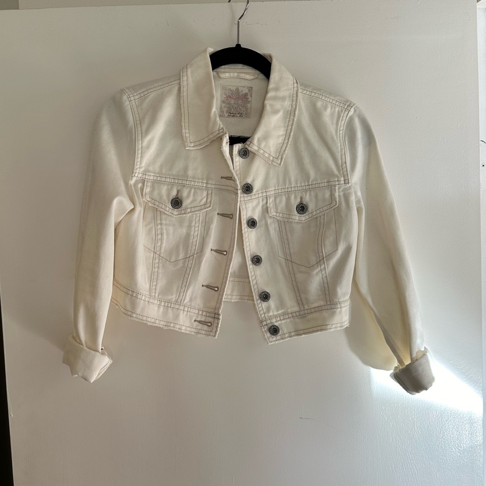 Free People Cropped Denim Jacket